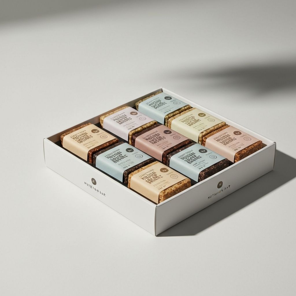 Nutrition bars in packaging on display