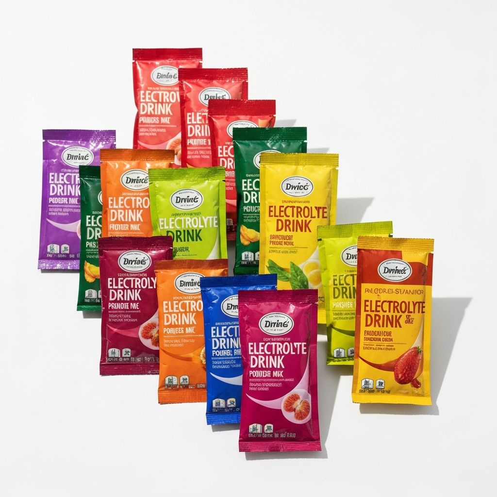 Electrolyte drink powder mix packets